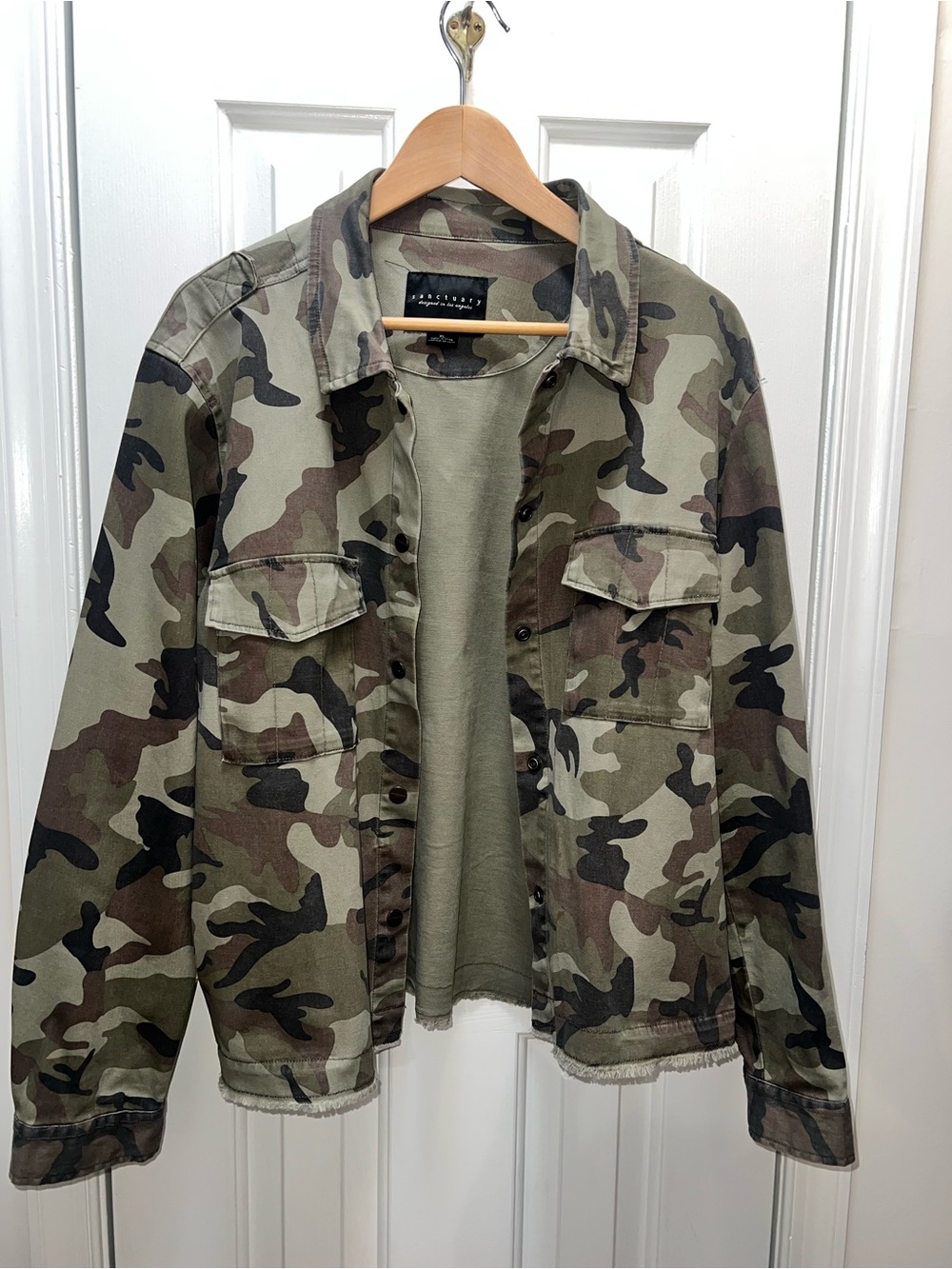 Sanctuary Camouflage Utility Button-Up Jacket Sz XL - Picture 2 of 5